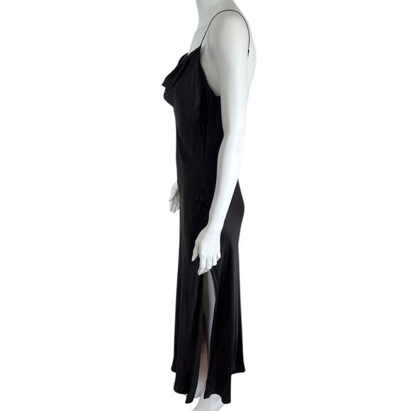 Vintage Victoria's Secret Black Silk Cowl Neck Low Back Maxi Slip Dress Medium - Picture 3 of 6